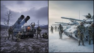 vojaci tanky arktida