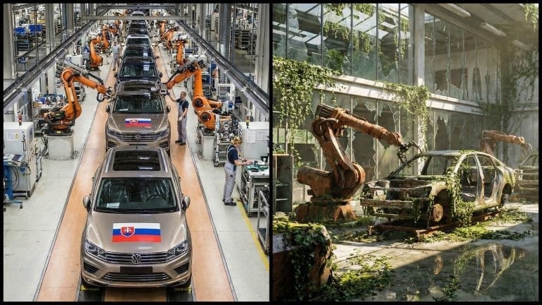 Vizualizácie výroby áut, továreň