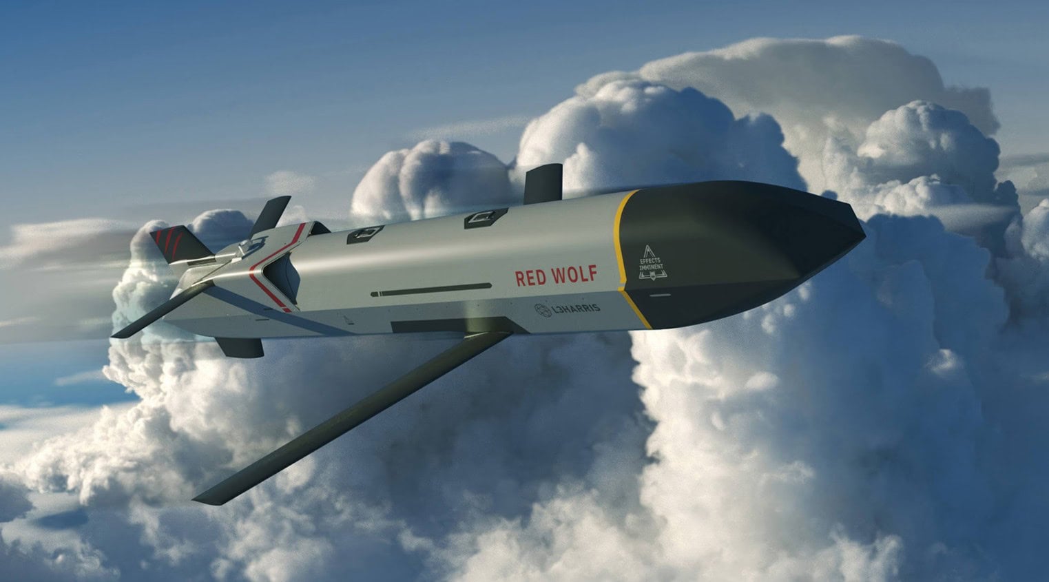 Strela s plochou dráhou letu Red Wolf.