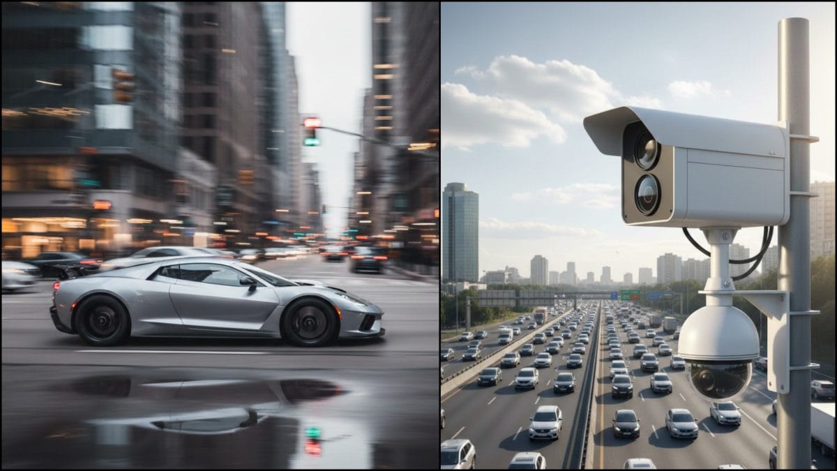 radar a rýchle auto