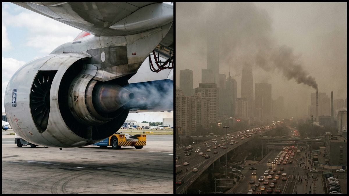 Prúdový motor lietadla, znečistenie mesta