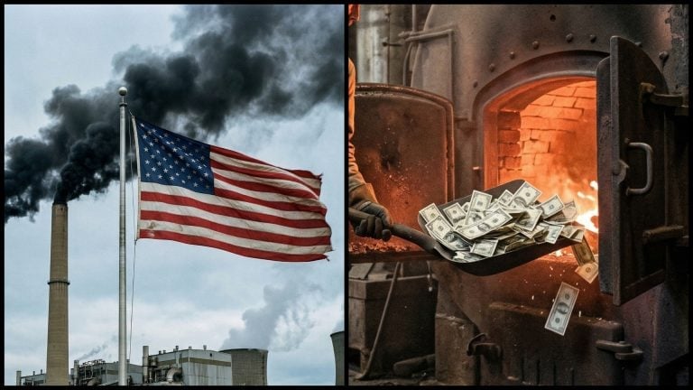 Americká vlajka, USA, uhlie, pec, peniaze