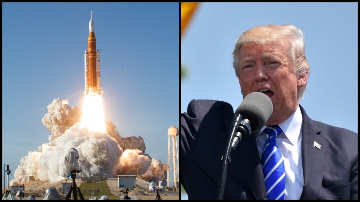Americká raketa SLS, prezident Donald Trump