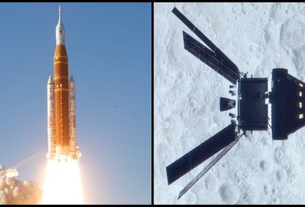 Štart rakety SLS, kozmická loď Orion
