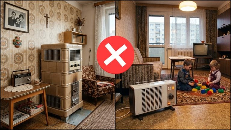 akumulačná pec, ohrievač ETA a radiátor zo socializmu