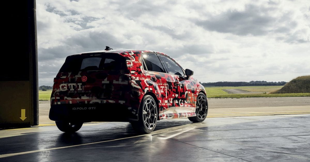 Nový elektrický Volkswagen ID. Polo GTI v červenej farbe