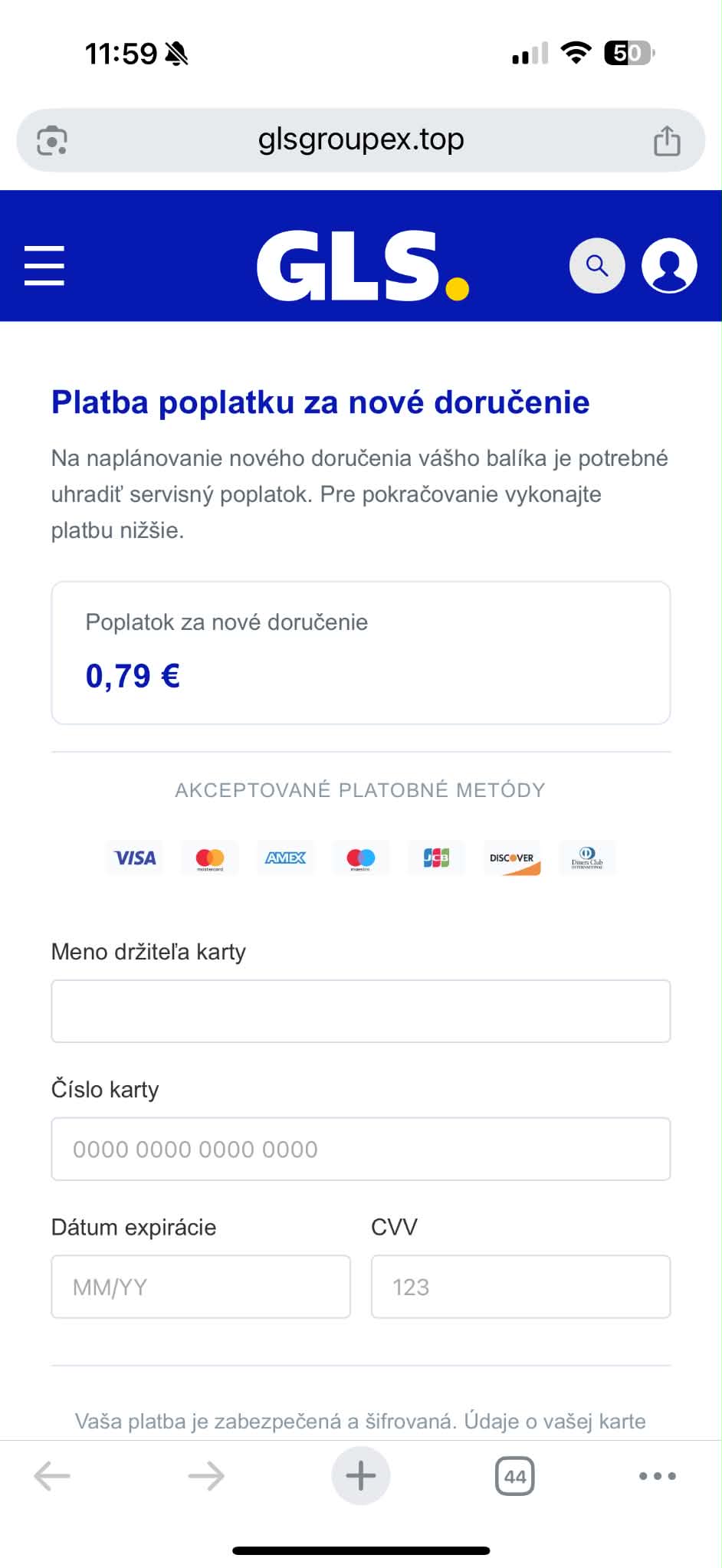 Falošný kuriér Slovensko GLS