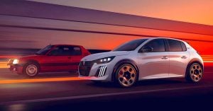 Nový Peugeot E-208 GTi na trati