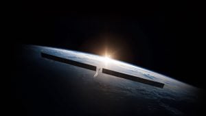 Render satelitu Starmind na obežnej dráhe Zeme
