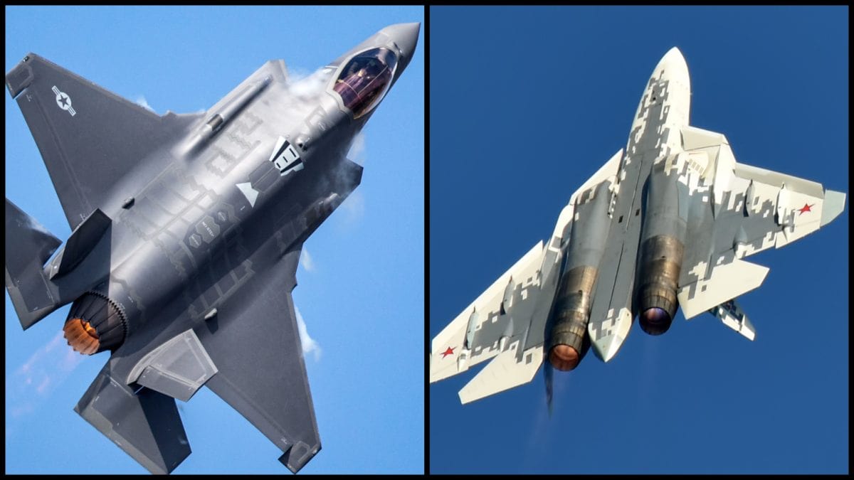 Stíhačka F-35 a Su-57.