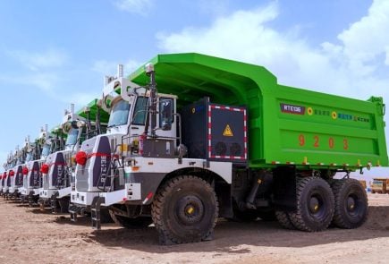 Zijin Mining 140-ton electric mining haul truck with 770 kWh swappable battery
