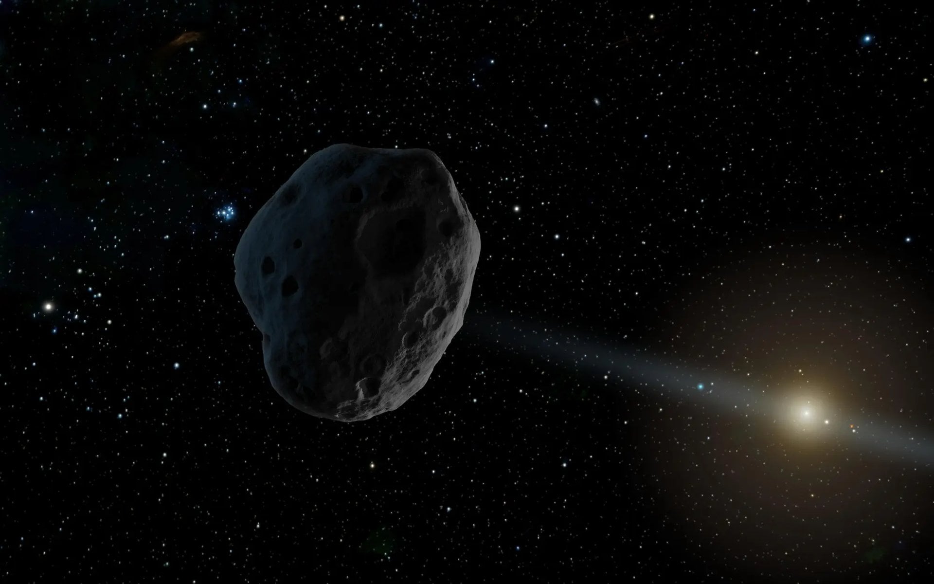 Artist's depiction of a near-Earth asteroid