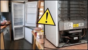 Pokazená chladnička a mrazák v garáži