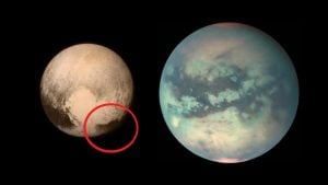 Pluto a Titan na fotke z vesmíru od NASA