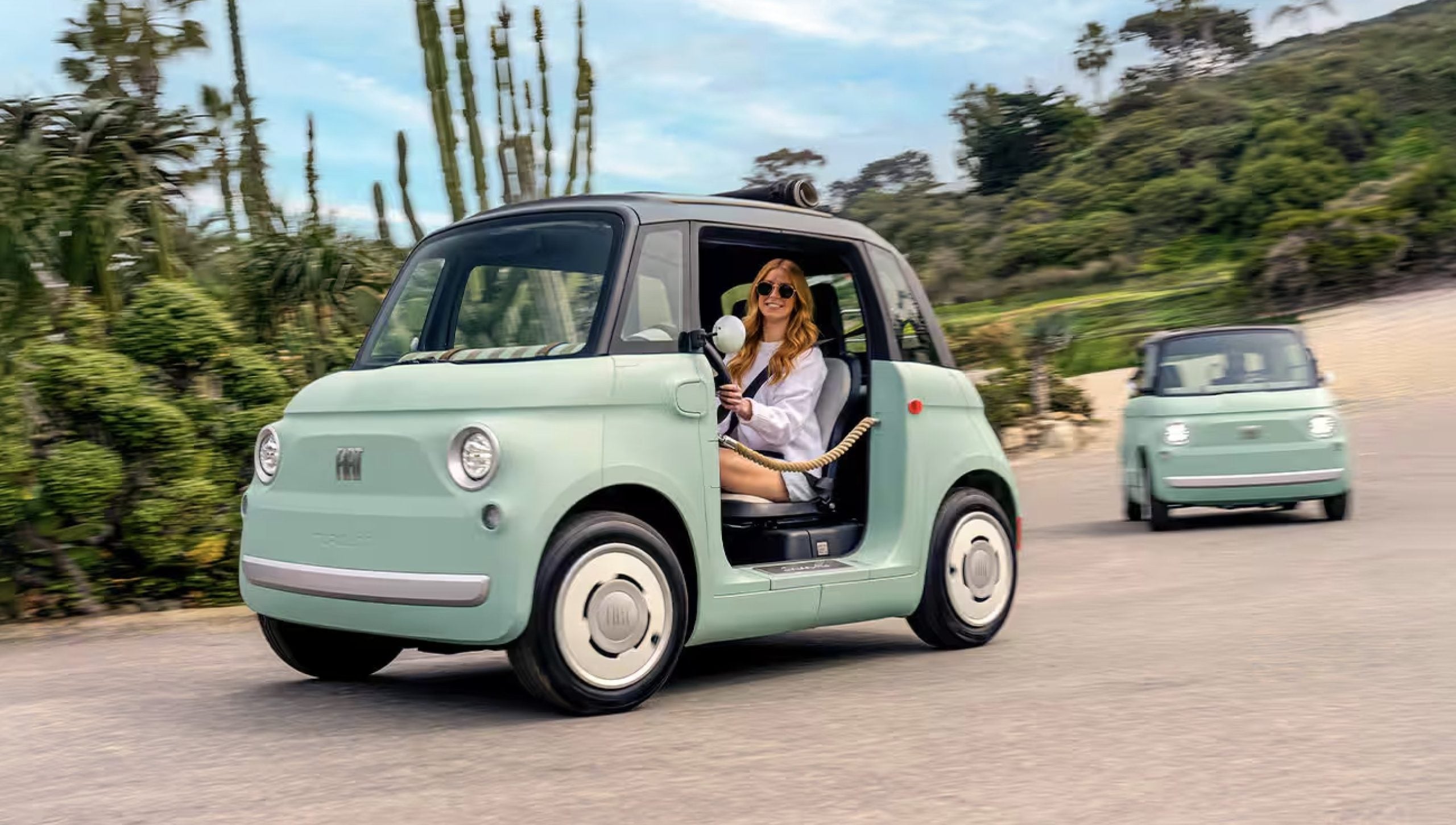 Fiat ultralacné „auto“ Topolino a interiér