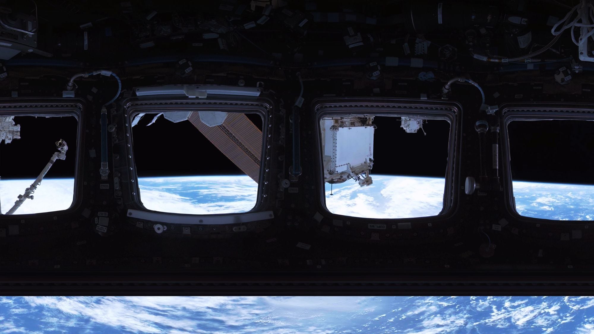 The interior of the International Space Station as seen through VR technology.