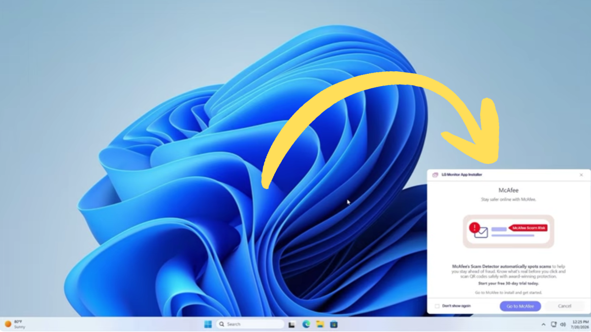 Kúpili si monitor za 1 000 eur, po pripojení zostali v šoku. Microsoft a LG čelia škandálu mcafee reklama
