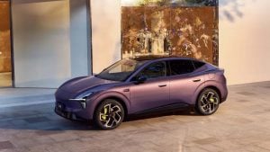 The new Xpeng L03 electric crossover parked outdoors