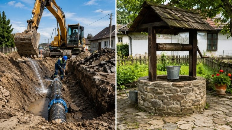 vodovod a studňa