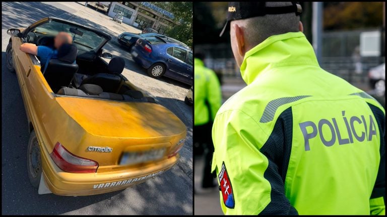 Slovenský kabriolet na cestách a polícia