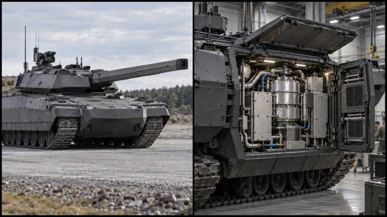Tank budúcnosti s elektromagnetickým delom a reaktorom