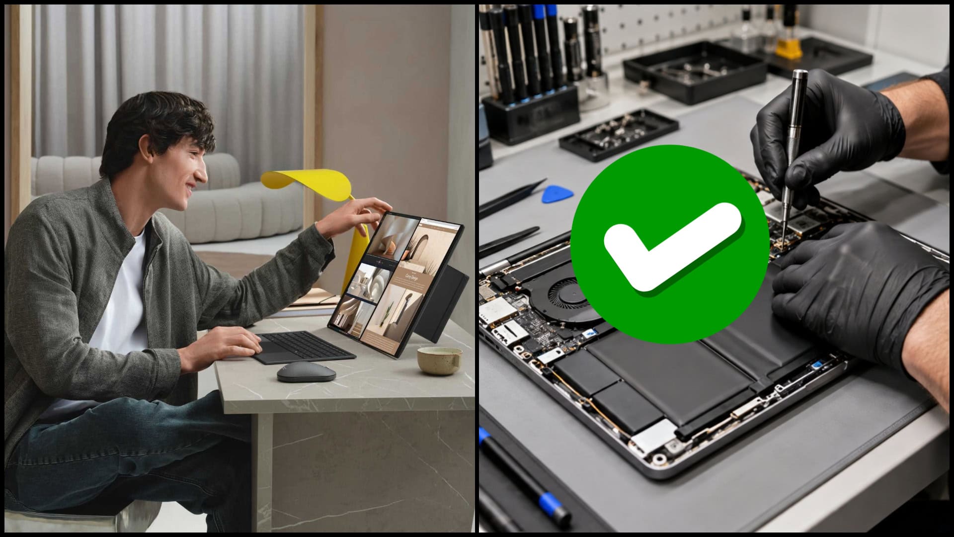 Pokazený displej na notebook Asus a servis