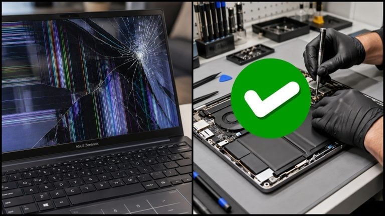 Pokazený displej na notebook Asus a servis