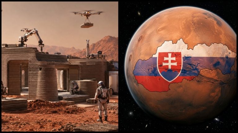 Stavba domu na Marse, Mars, ilustračný obrázok